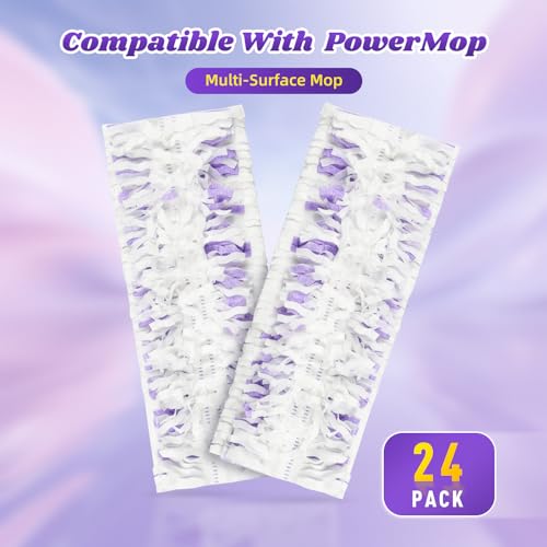 24 Pack Disposable Mop Pads for Power Mop Multi-Surface Mop, Floor Cleaning Replacement Mopping Pads Refills