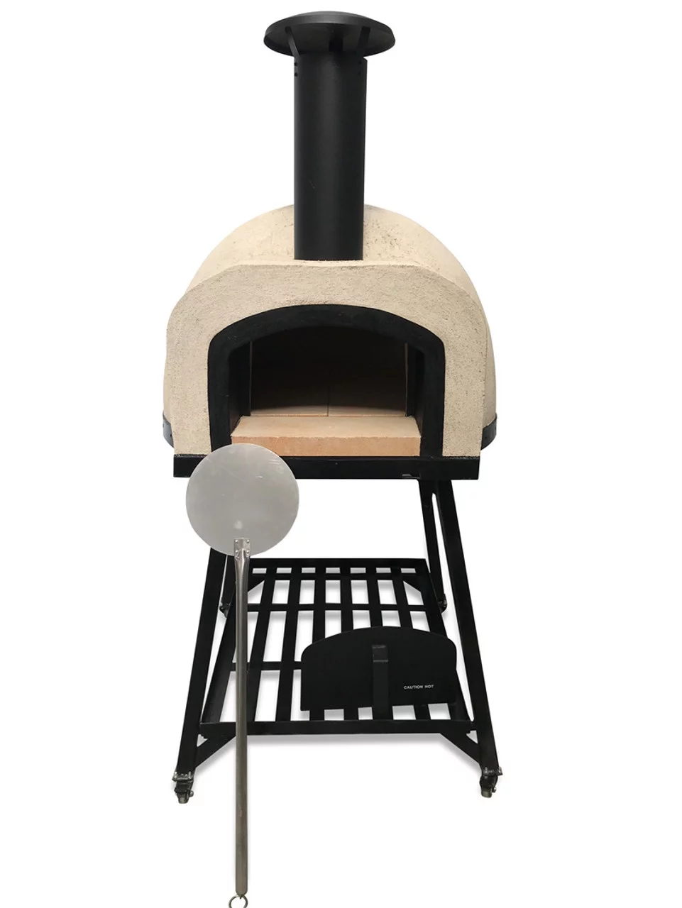 Cement Outdoor Pizza Oven / Clay Plain Front Wood Fired Pizza Ovens with Black Flue - OP51
