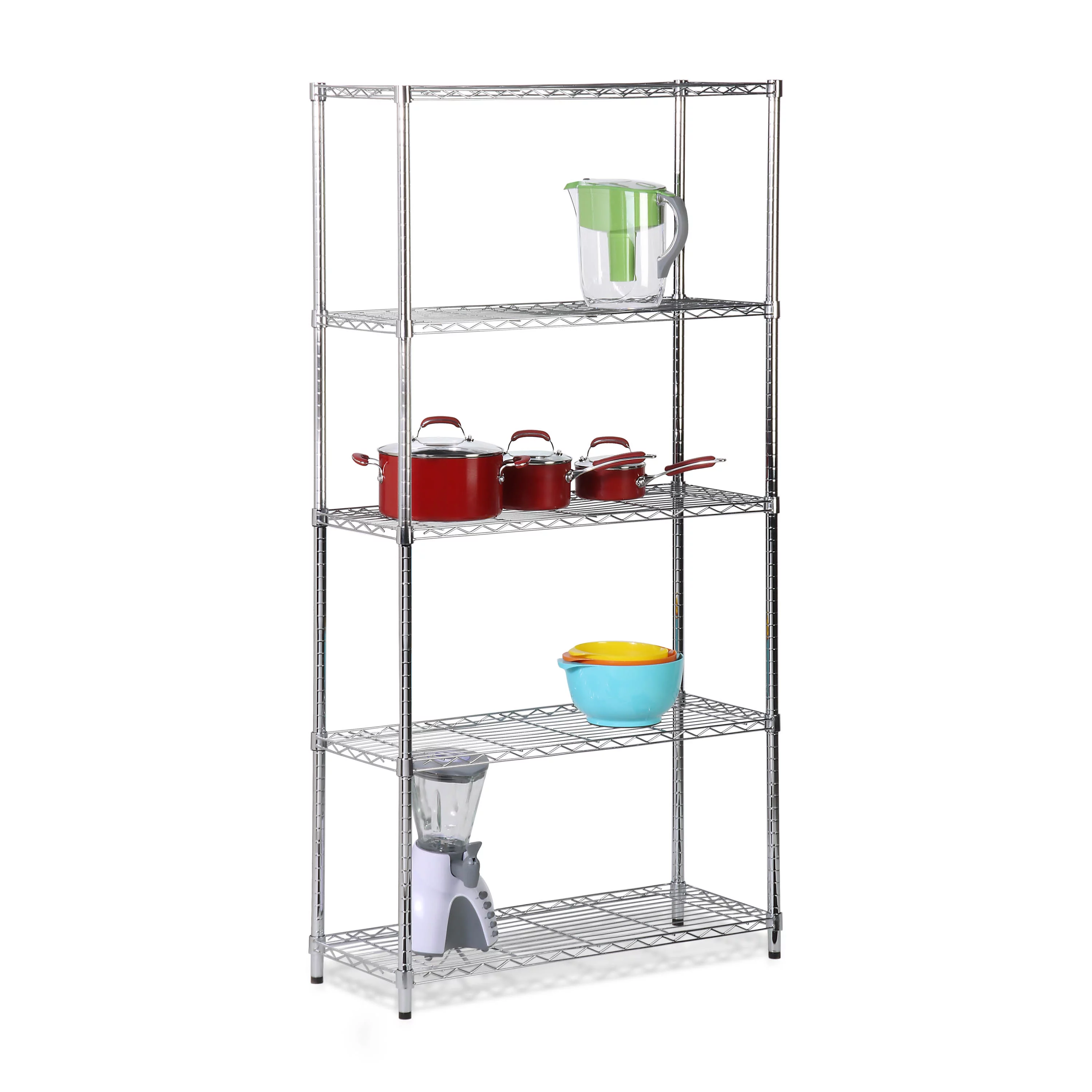 Honey Can Do Urban 5--Shelf Adjustable Steel Storage Shelving Unit, Chrome
