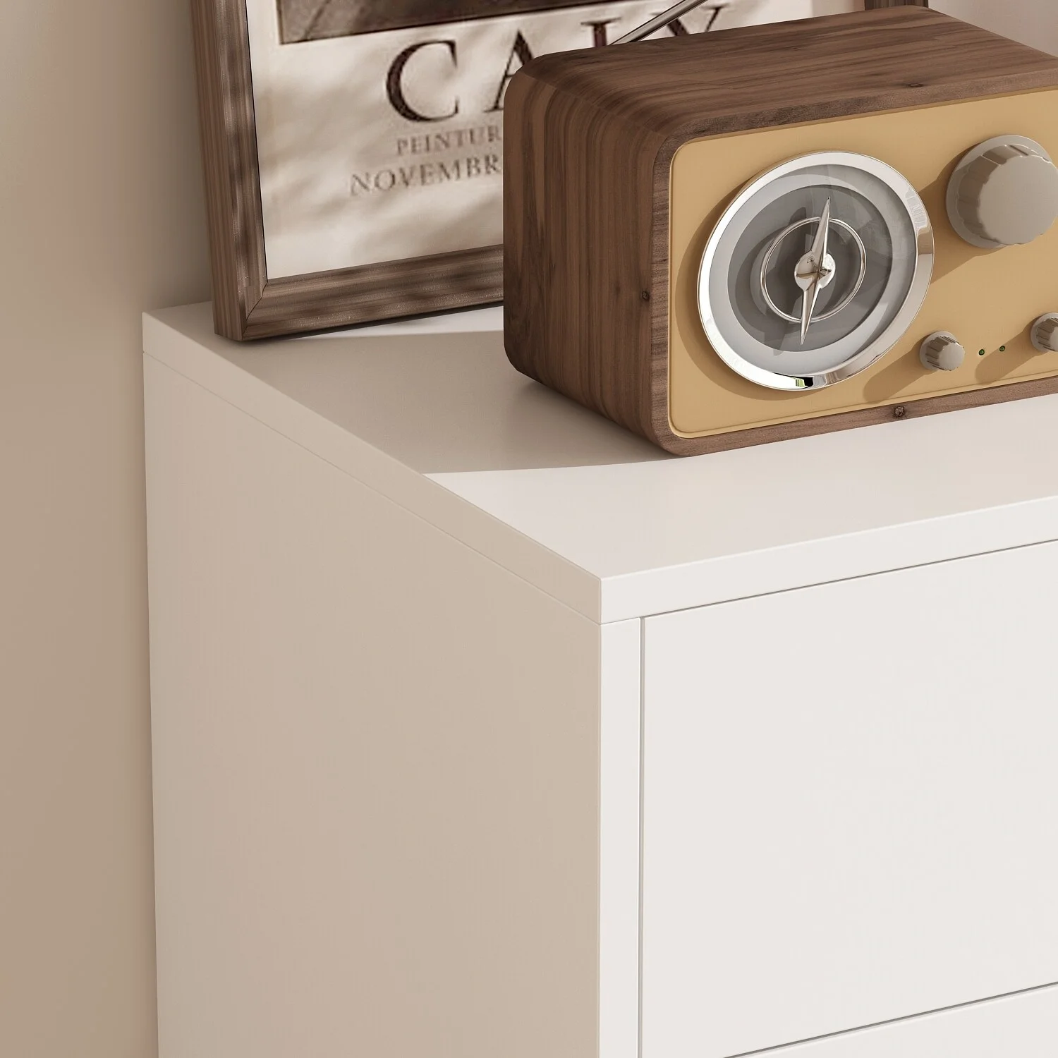 FUFU&GAGA   Modern Double 6-Drawer Dresser Chest Of Drawers Cabinet White