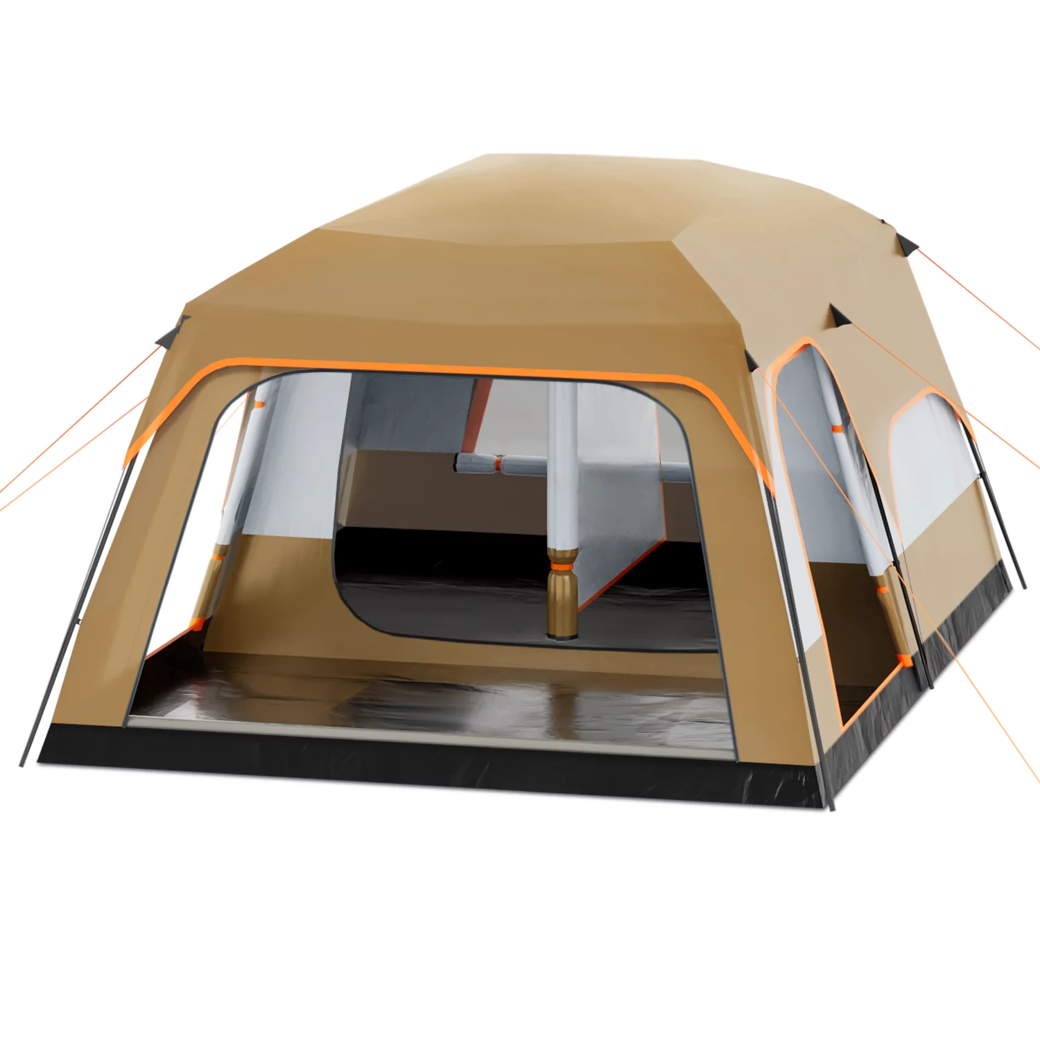 Magshion Extra Large Tent for 5-8 Person, Family Cabin Tent with 2 Rooms and 3 Doors, Waterproof Double Layer Big Tent for Outdoor, Picnic, Camping, Friends Gathering, Coffee