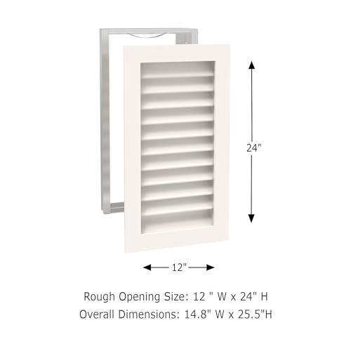 Worth Home Products - Decorative AC Return Grille - Wooden Louvered Design - Paintable Vent Cover - Optimum Air Flow