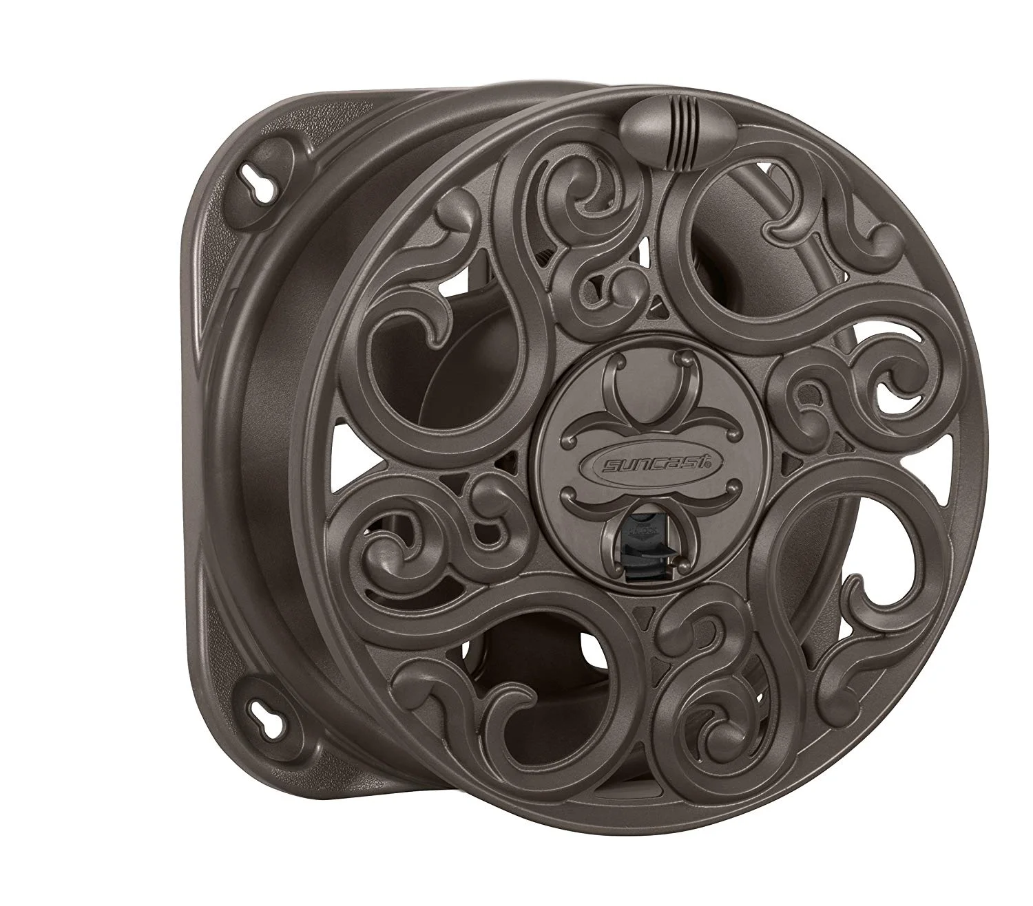 Suncast MJS602 Sidewinder Wall-Mount Hose Reel, Java, Holds 5/8