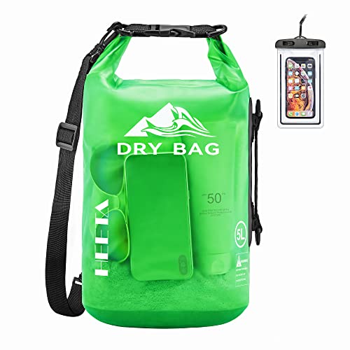HEETA Dry Bag Waterproof for Women Men, 5L/10L/20L/30L/40L Roll Top Lightweight Dry Storage Bag Backpack with Phone Case for Travel Swimming Boating Kayaking Paddle Board Camping Beach Accessories