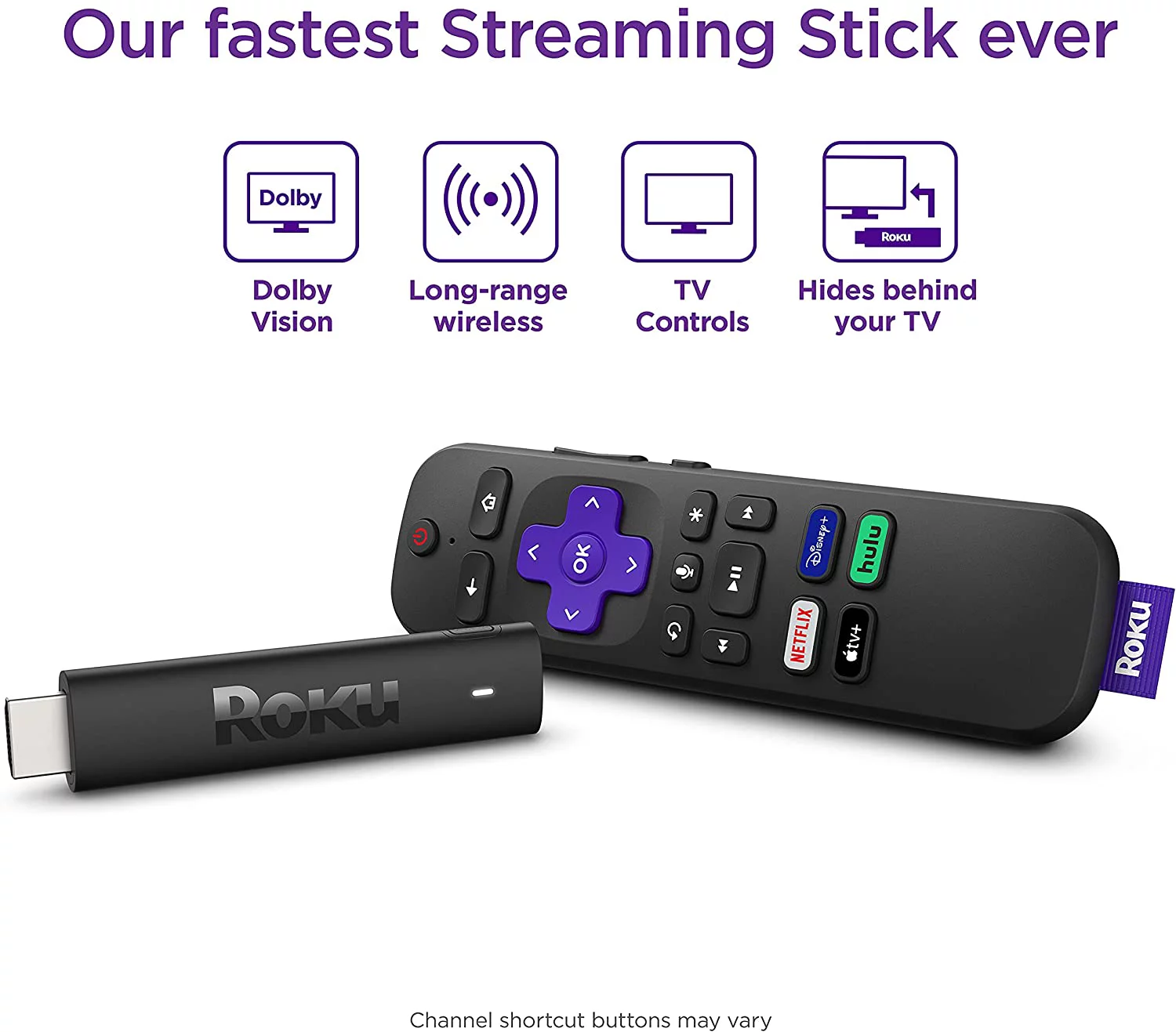 2 Pack Roku Streaming Stick 4K Streaming Device HDR, Dolby Vision with Voice Remote 2021 Edition