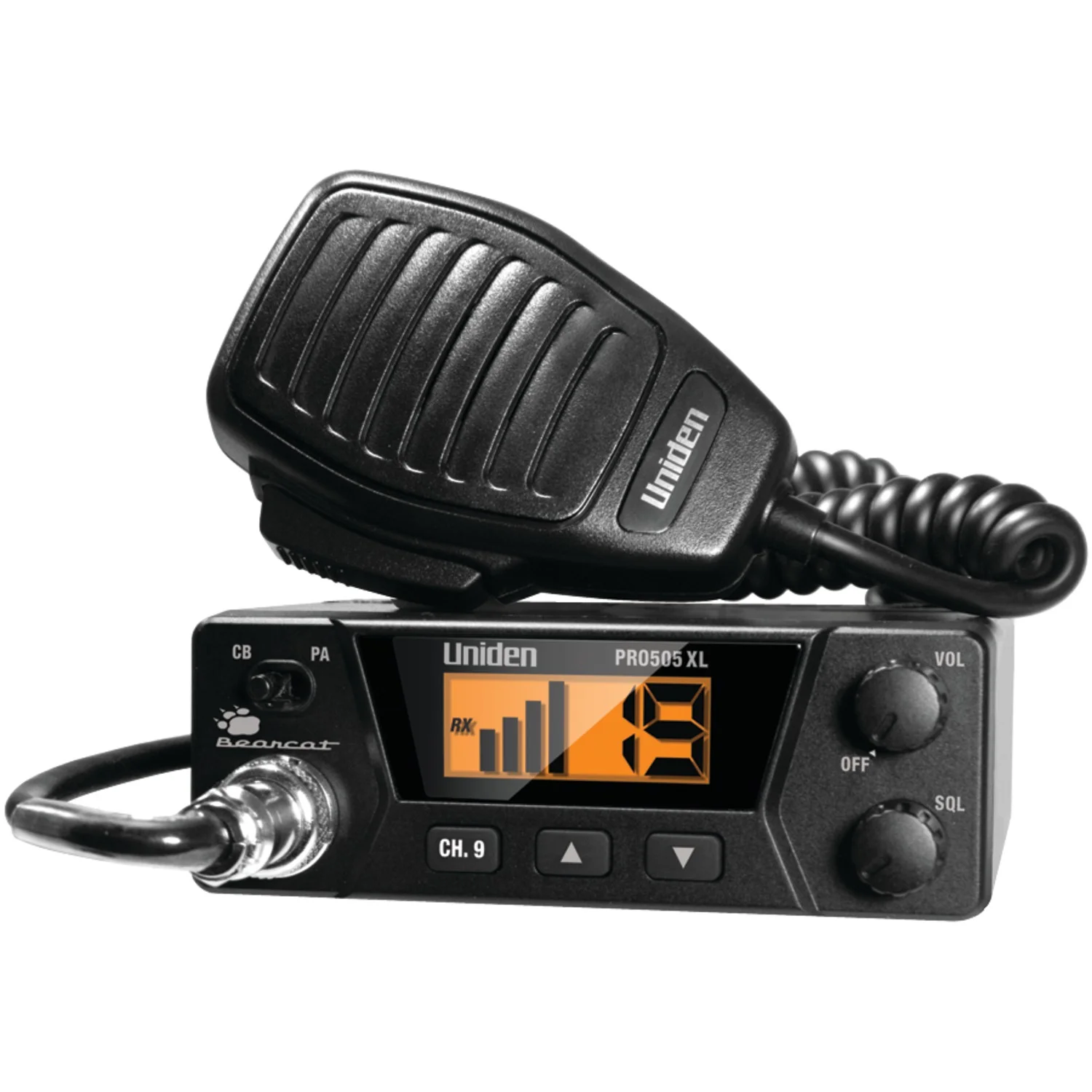 Uniden PRO505XL Pro Series Bearcat 40-Channel Compact CB Radio, PRO505XL