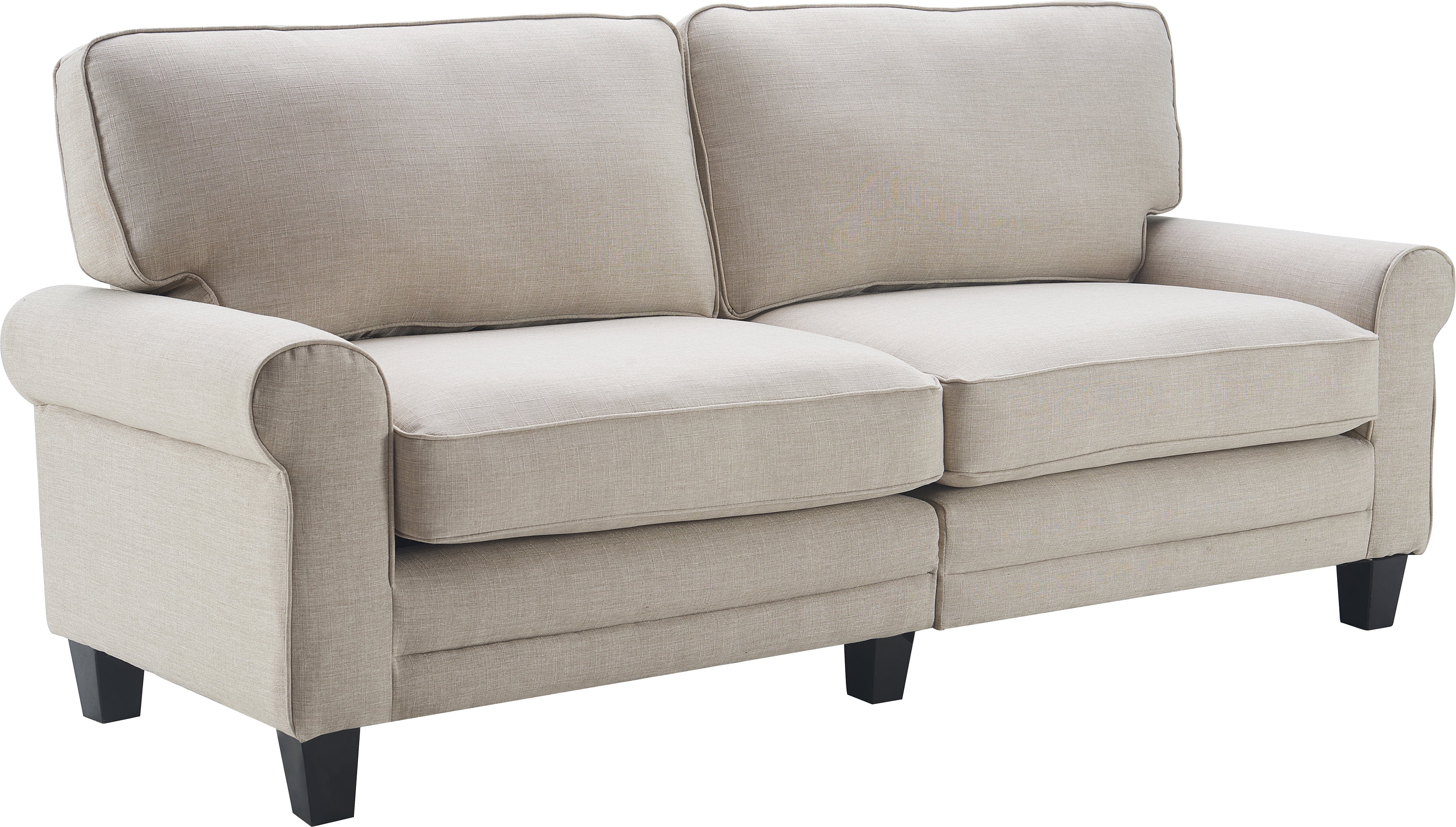 Serta Copenhagen Traditional Rolled Arm 78-inch Sofa, Light Gray Fabric