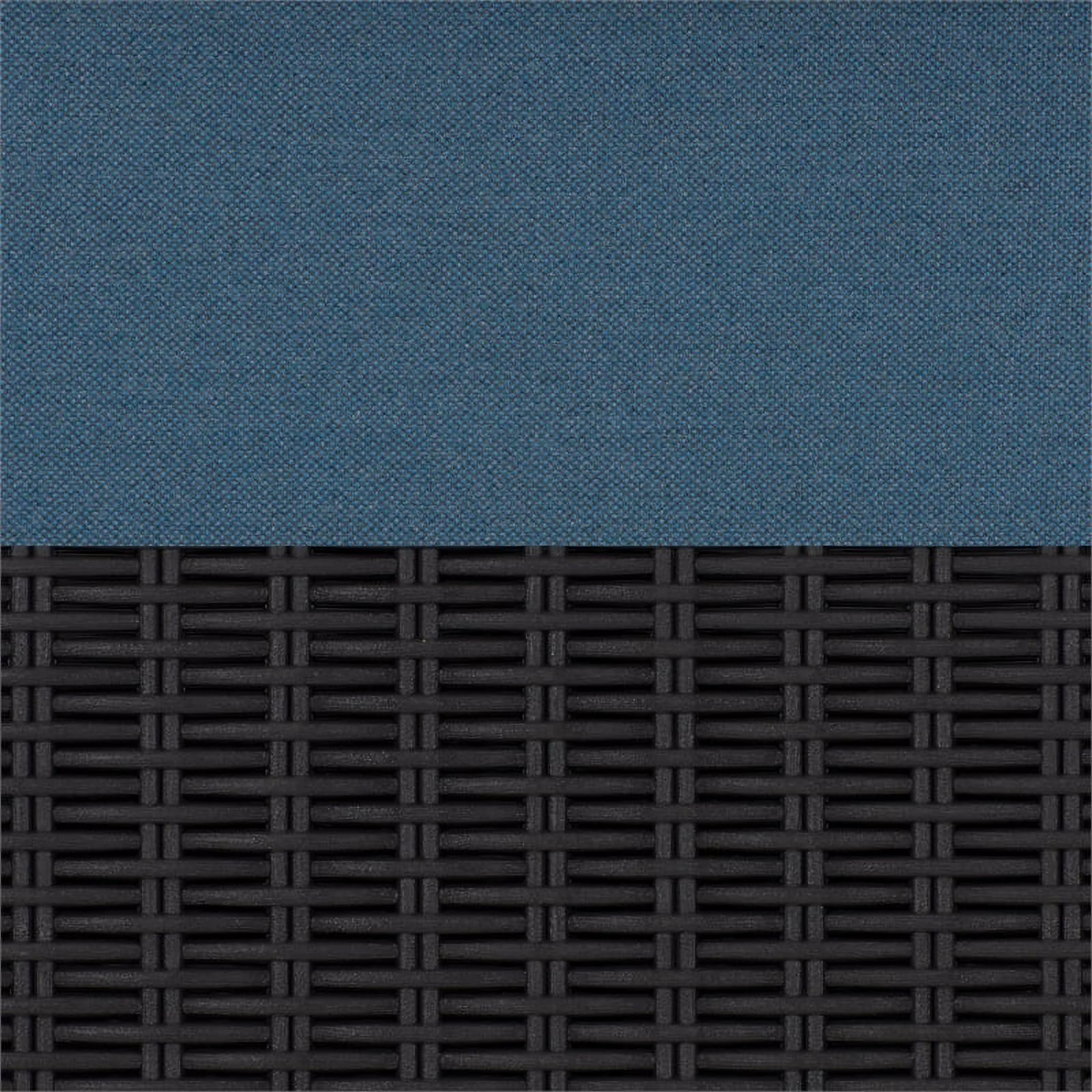 CorLiving Lake Front 5-Piece All-Weather Resin Wicker Outdoor Patio Furniture Set with Cushions, Outdoor Couch Set, Rattan Patio Furniture, Conversation Set, Patio Sofa Set, Black and Blue