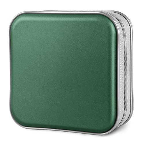 CD Case, 40 Capacity CD/DVD Case Holders Wallet Hard Plastic DVD Disc Cases Storage Binder for Car Home Office Travel (Black)