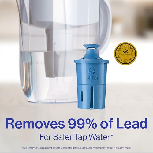 Brita Elite Water Filter Replacements for Pitchers and Dispensers, BPA-Free, NSF Certified to Reduce 99% of Lead, Lasts Six Months or 120 Gallons, 2 Count, Blue