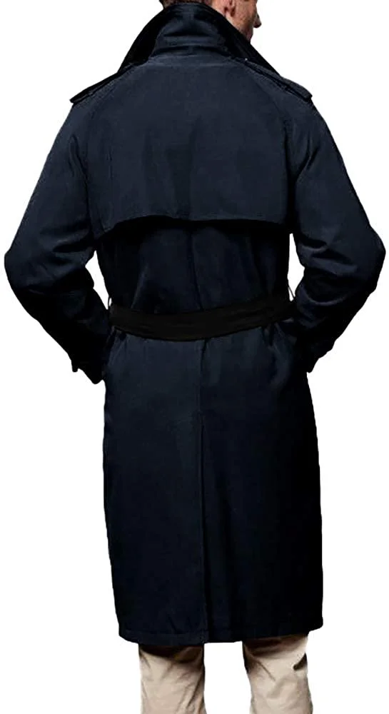 LONDON FOG Men's Iconic Trench Coat, Dark Navy, 50L