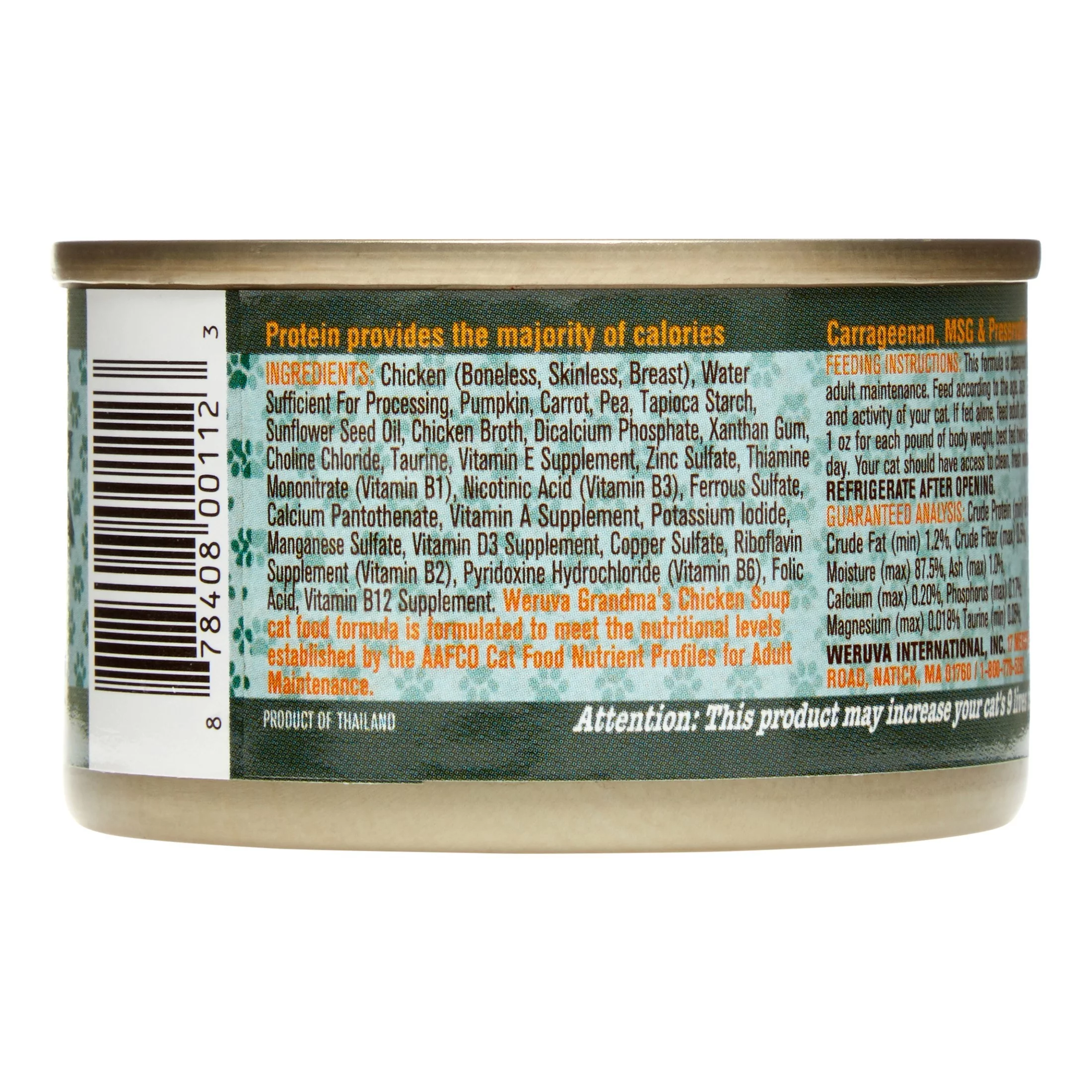 (24 Pack) Weruva Grandma's Chicken Soup with Chicken & Pumpkin Grain-Free Wet Cat Food, 3 oz. Cans