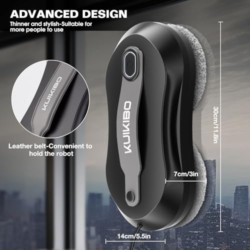 S6 Window Cleaner Robot with Leather Belt Dual Water Spray 3500Pa Houshold Window Cleaning Robot with AI Path Planning Low Noise Glass Cleaning Robot for Frame/Frameless Glass