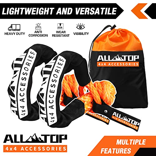 ALL-TOP Synthetic Soft Shackle Rope 3/4in x 24in (66200Lbs Max Break) UHMWPE Recovery Tow Shackles for Offroad 4x4 Vehicles, 2 PCS