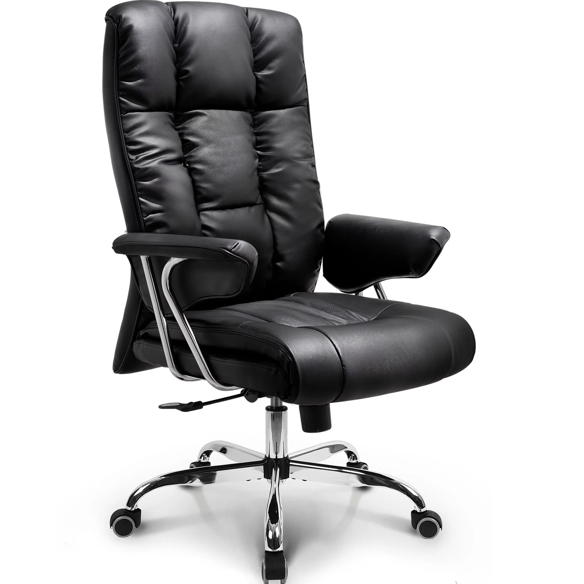 Neo Chair Comfortable PU Leather Office Computer Desk Chair with Recline, Black