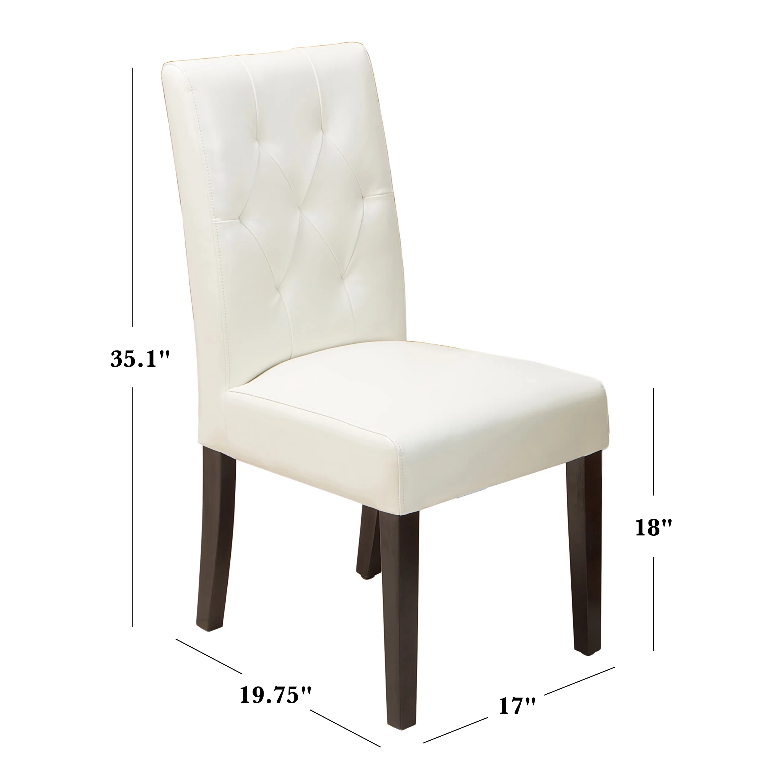 Noble House Luzan Contemporary Bonded Leather Dining Chair, Set of 2, Ivory