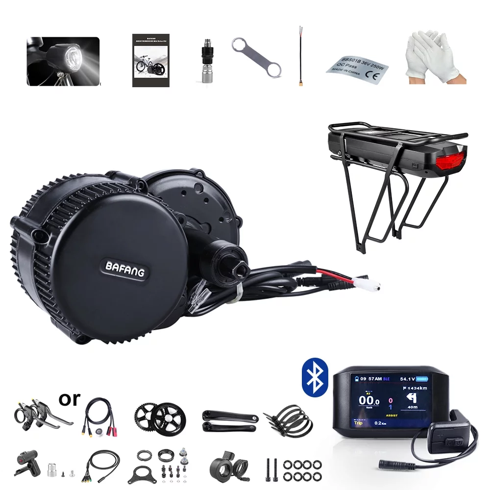 Bafang BBS02B 48V 750W Mid Drive Electric Bike Motor Ebike Conversion Kit Mid Motor for Mountain Bike Road Bike with Optional 48V 11.6Ah / 13Ah / 15Ah / 17.5Ah Battery