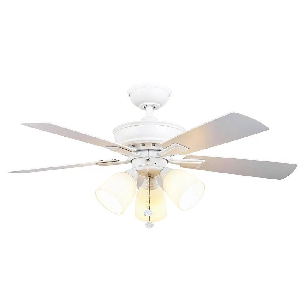 Hampton Bay Vaurgas 44 in. LED Matte White Ceiling Fan
