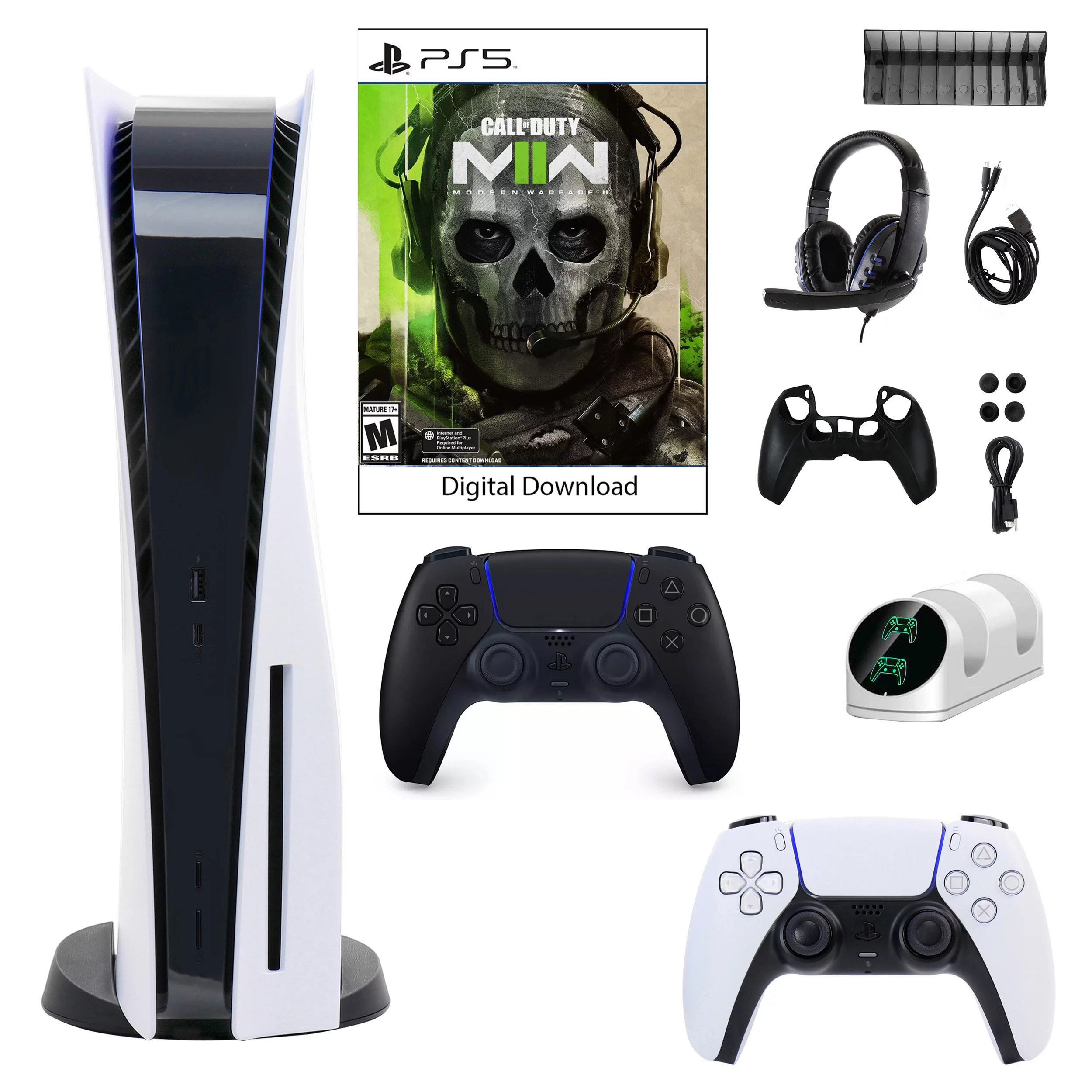 Sony PlayStation 5 Core Console with Call of Duty: Modern Warfare II with Accessories and DualSense Controller in Black