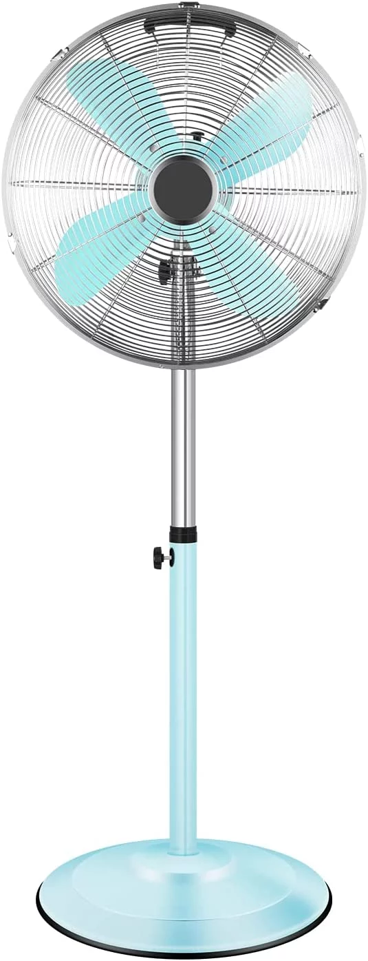 Infinipower Metal Pedestal Fan, Quiet Oscillating Standing Fan with Height Adjustable