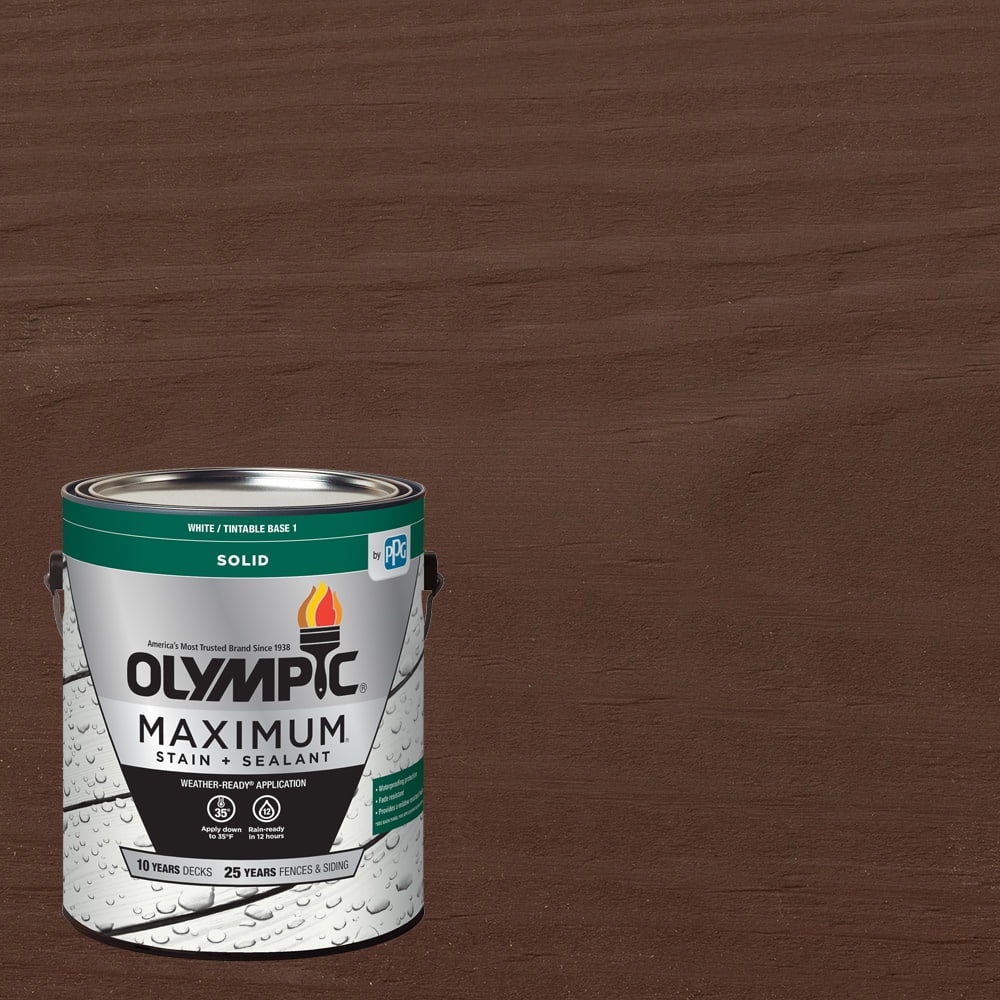 Olympic Maximum 1 gal. Mahogany Solid Color Exterior Stain and Sealer in One
