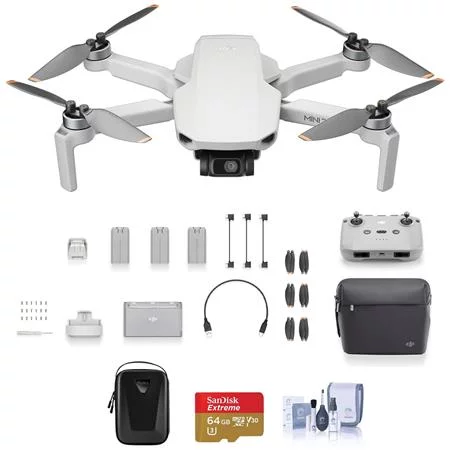 Mini 2 SE Drone Fly More Combo Bundle with 64GB microSD Card, Landing Pad, Cleaning Kit