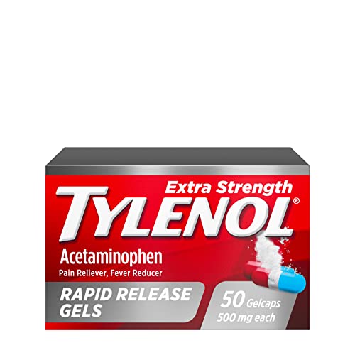 Tylenol Extra Strength Acetaminophen Rapid Release Gels, Pain Reliever & Fever Reducer, 100 ct