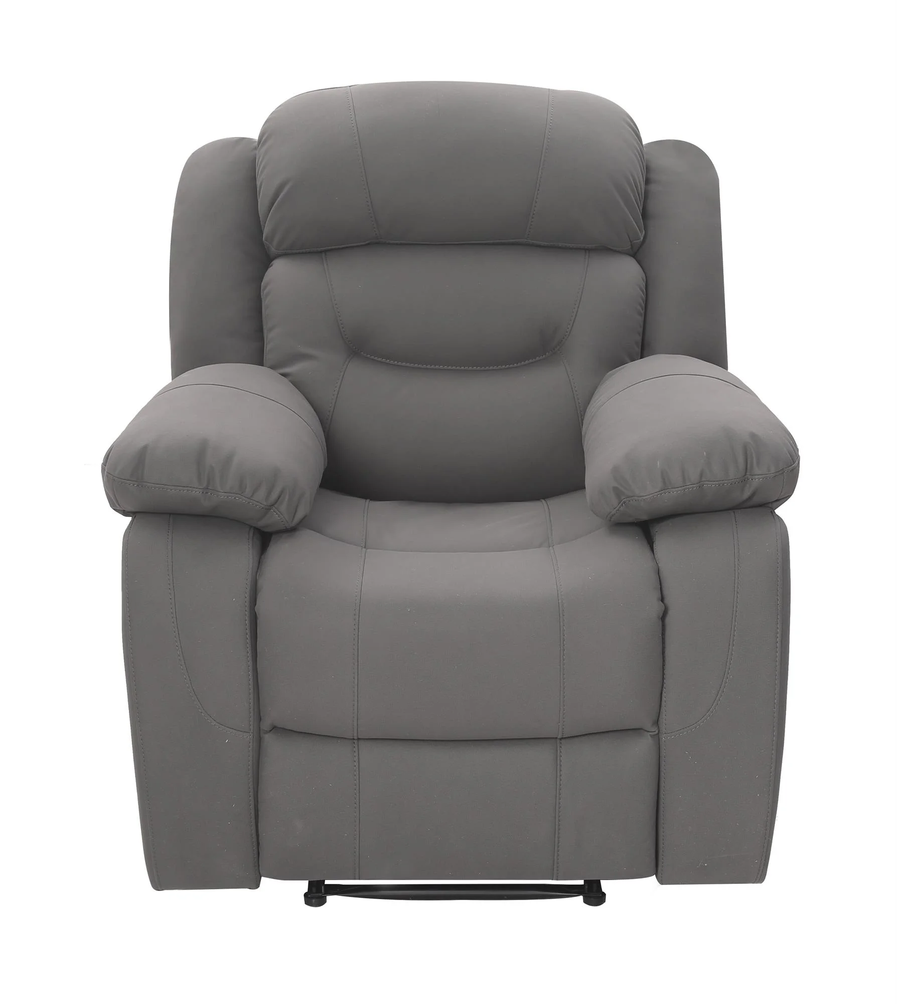 DHP Miller Recliner with Cupholder, Faux Microsuede, Gray
