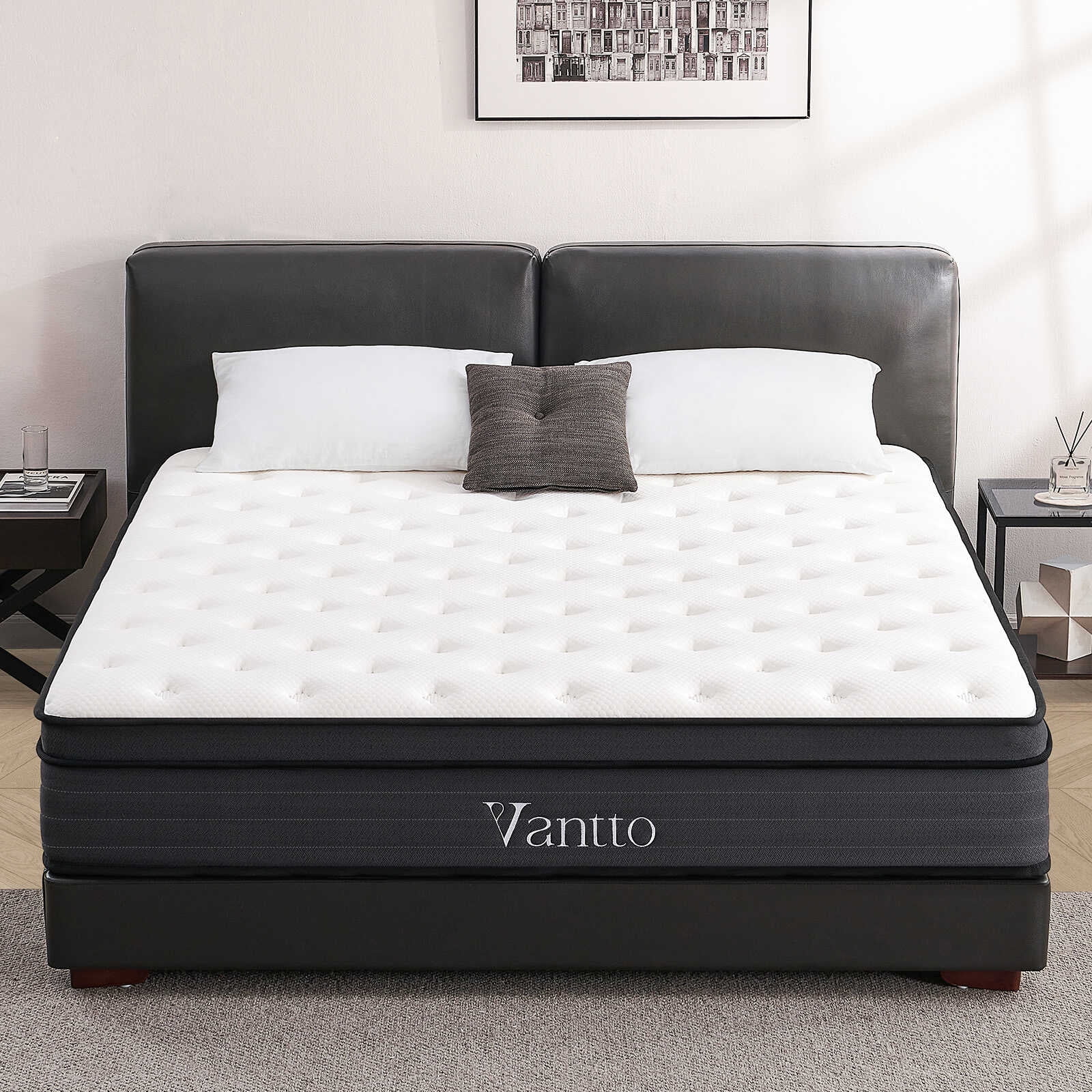 Vantto Twin Mattress, 10 Inch Memory Foam Hybrid Mattress, Individual Pocket Springs Mattress with Pressure Relief, Motion Isolation, CertiPUR-US, 100 Nights Trial