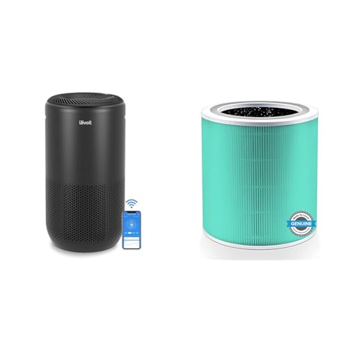 LEVOIT Air Purifiers for Home, Large Room Up to 2933 Ft² With HEPA Sleep Mode, AHAM VERIFIDE, Smart WIFI, PM2.5 Monitor, 3-in-1 Filter For Smoke, Pet Allergies, Dust, Alexa Control, Core 600S-P, White