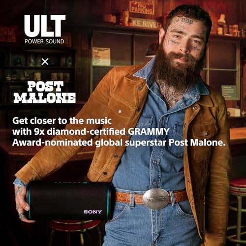 Sony ULT Field 5 Wireless Portable Bluetooth Speaker, IP67 Waterproof, Dustproof, and Rustproof with Enhanced Bass, 25 Hour Battery, 360° Party Light, and Shoulder Strap (SRSULT50W), Off White