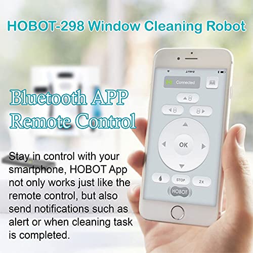 HOBOT-298 Window Cleaning Automatic Robot with Ultrasonic Water Spray, Intelligent Cleaning, AI Smart Route Plan, Replaceable Water Tank, and Control via Smartphone or Remote