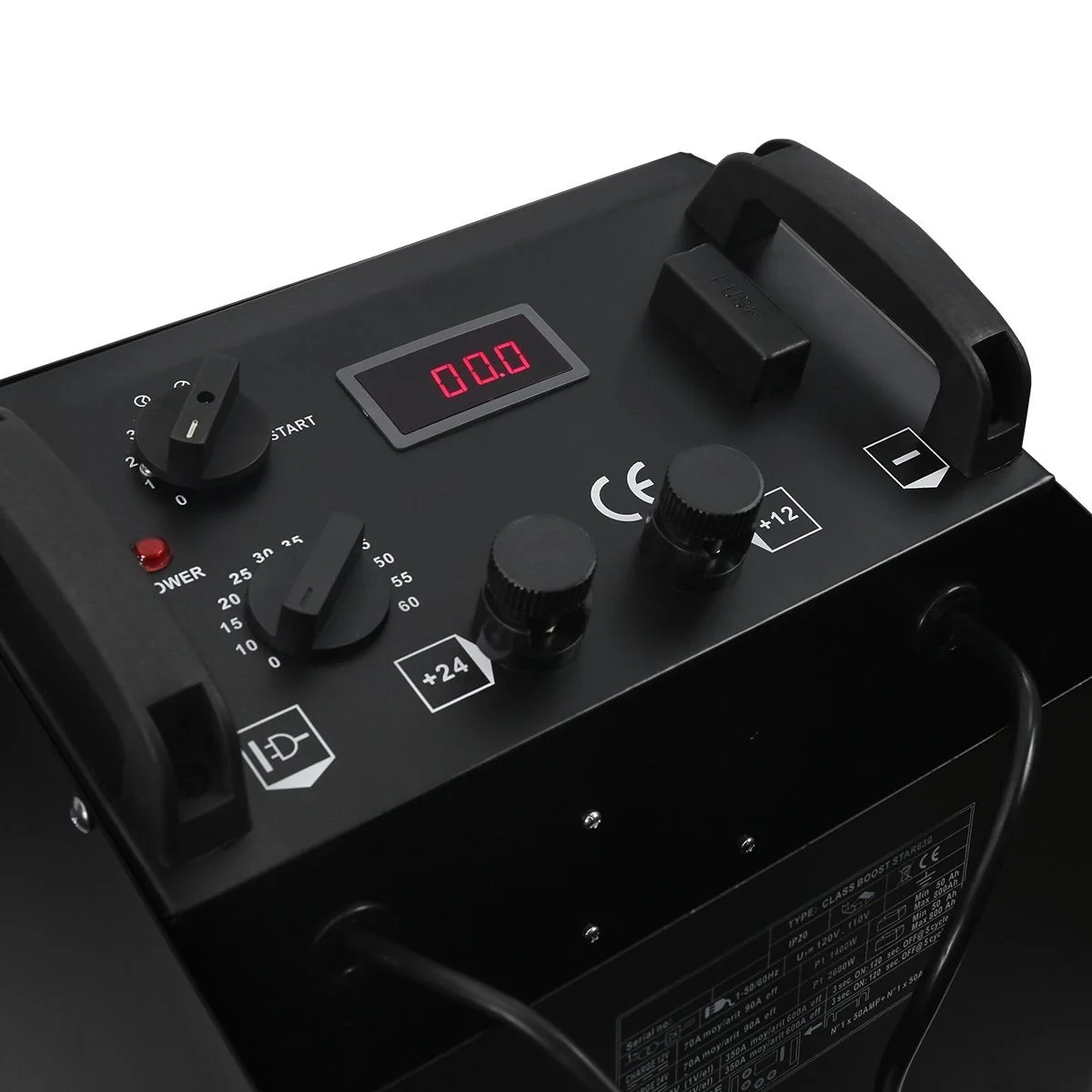 Battery Charger Station 24/12 Volt Battery Charger Station adjustable, Wheel unit, Display Screen