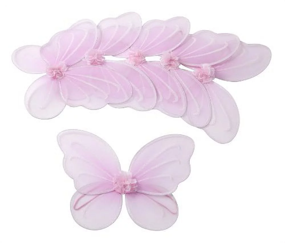 Butterfly Craze Girls' Fairy, Angel, or Butterfly Wings Costumes & Dress Up Collection: Set of 6, Magical Delights, Favors or Supplies for Kids, Make Your Little One's Birthday Party Special, Pink