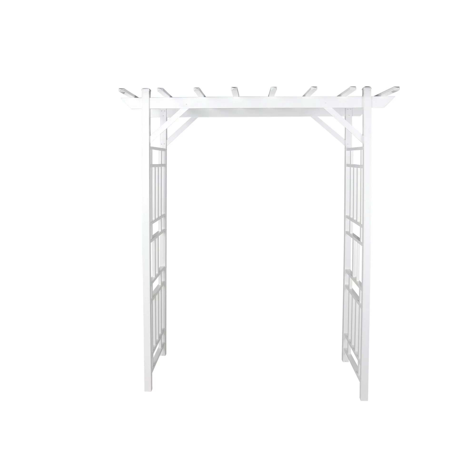 Pearington Arched Trellis Garden Arbor, White PVC