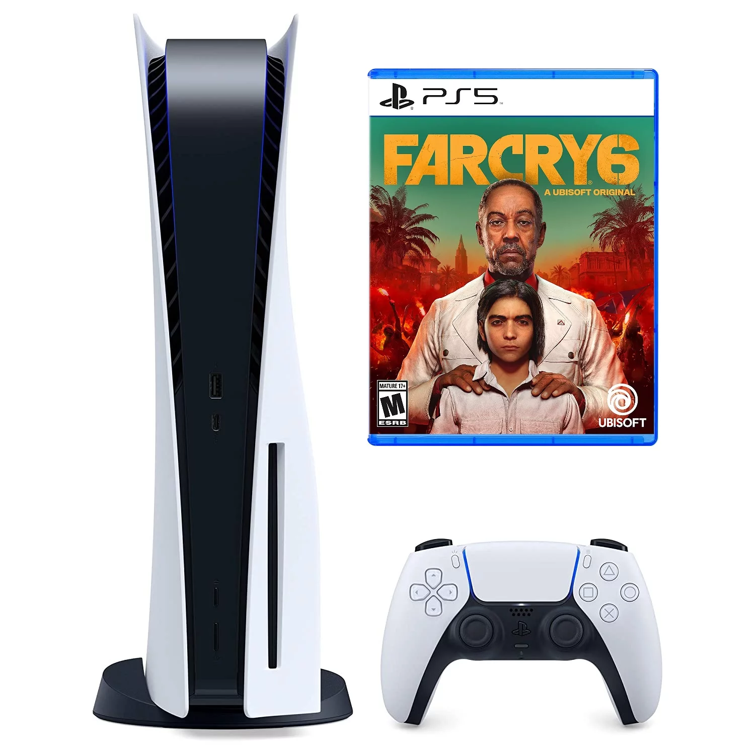 Sony PlayStation 5 Disc Version Console (Ps5 Disc Console) with Far Cry 6 Game Bundle