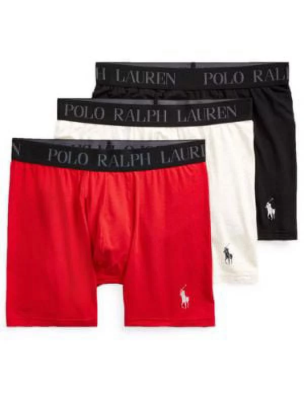Polo Ralph Lauren Mens 4D-Flex Stretch Cotton Boxer Brief 3-Pack Style-LABBP3