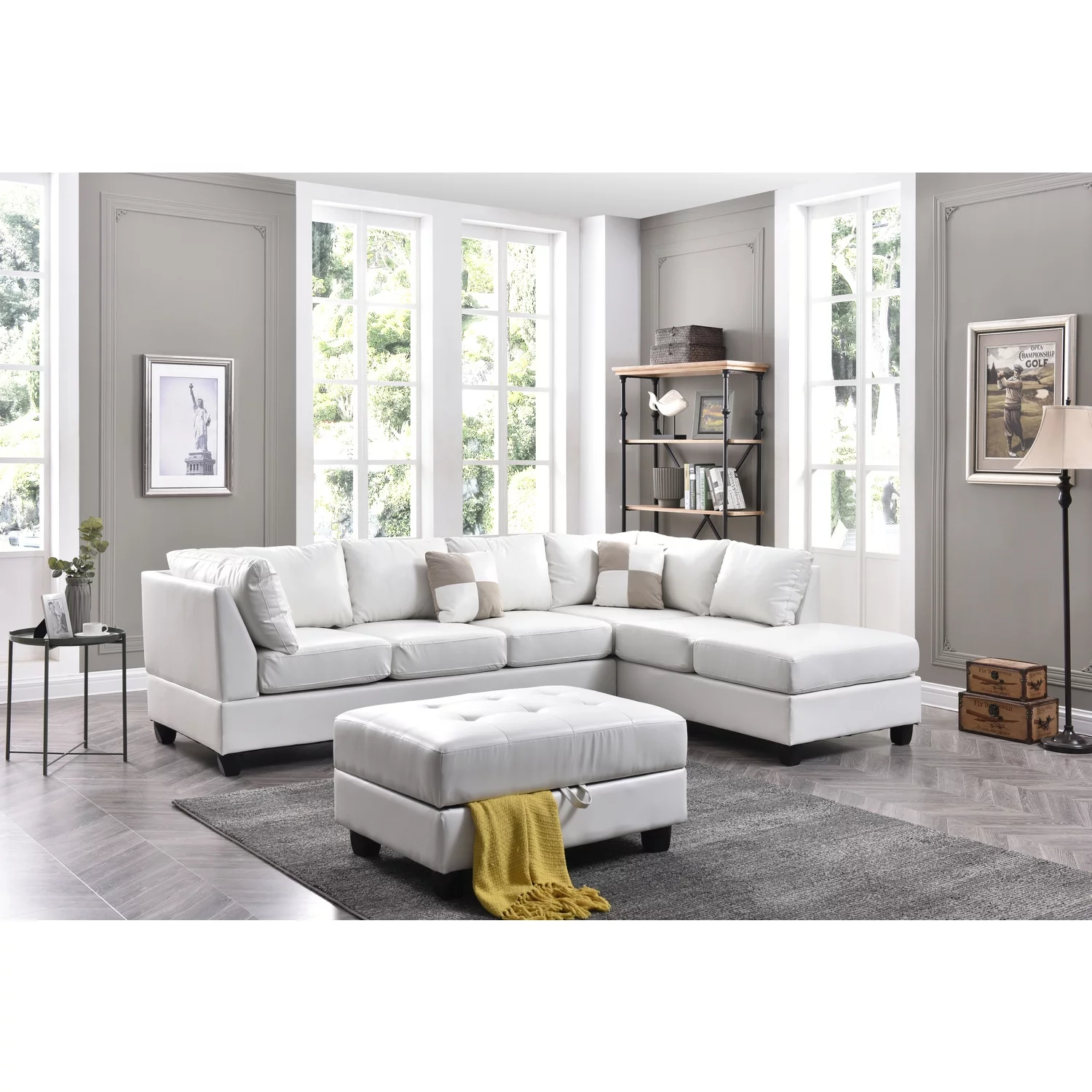 Homestock Antique Appeal G647B-SC Sectional ( 3 Boxes) , white