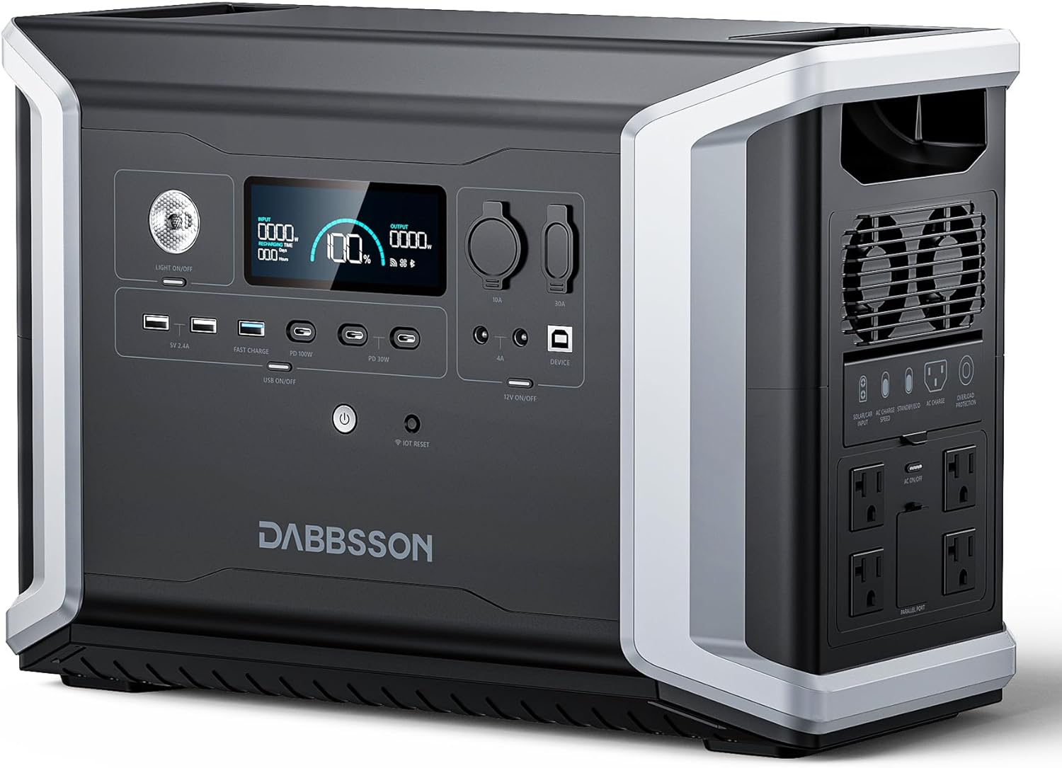 Dabbsson Portable Power Station DBS2300 Plus, Max 16660Wh, 4 × 2200W AC Outlets, Solar Generator for Camping, Home Backup, Emergency, RV