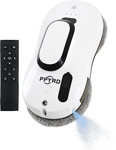 Window Cleaning Robot Vacuum with Ultrasonic Water Spray and Remote Control for Indoor Outdoor High Windows Glass, Tiles(YW121A, White)