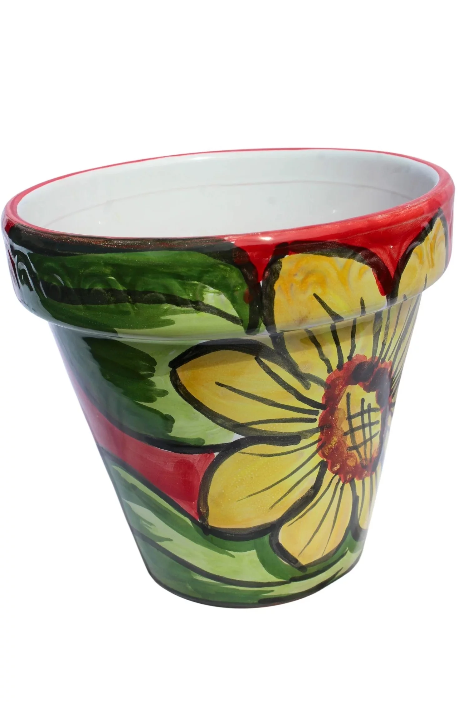 Spanish Garden Pot - Spanish Sunflower Design