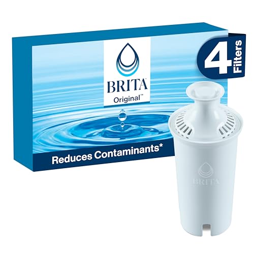 Brita Standard Water Filter for Pitchers and Dispensers, BPA-Free, Reduces Copper, Cadmium and Mercury Impurities, Lasts Two Months or 40 Gallons, Includes 3 Filters for Pitchers
