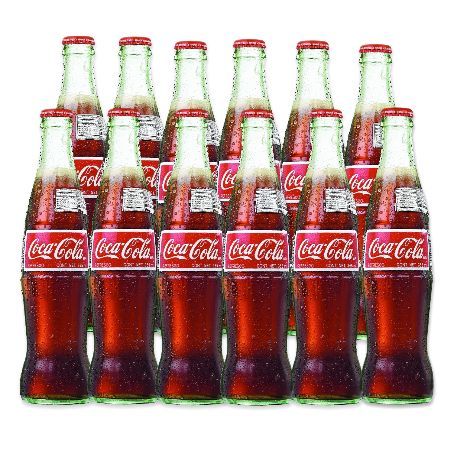 Mexican Real Sugar Sweetened Coke (12) 12 fl. oz. (355ml) Glass Bottle Case (12-Pack)