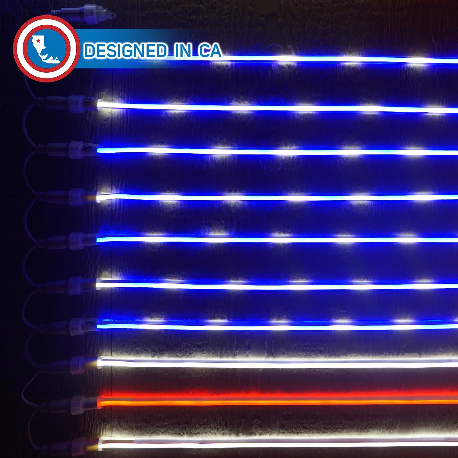 Russell Decor Patriotic American Flag Neon Lights Independence Day 4th of July Outdoor Indoor Waterproof Festival and Party Christmas Decorations (Red White Blue. 5'x3')