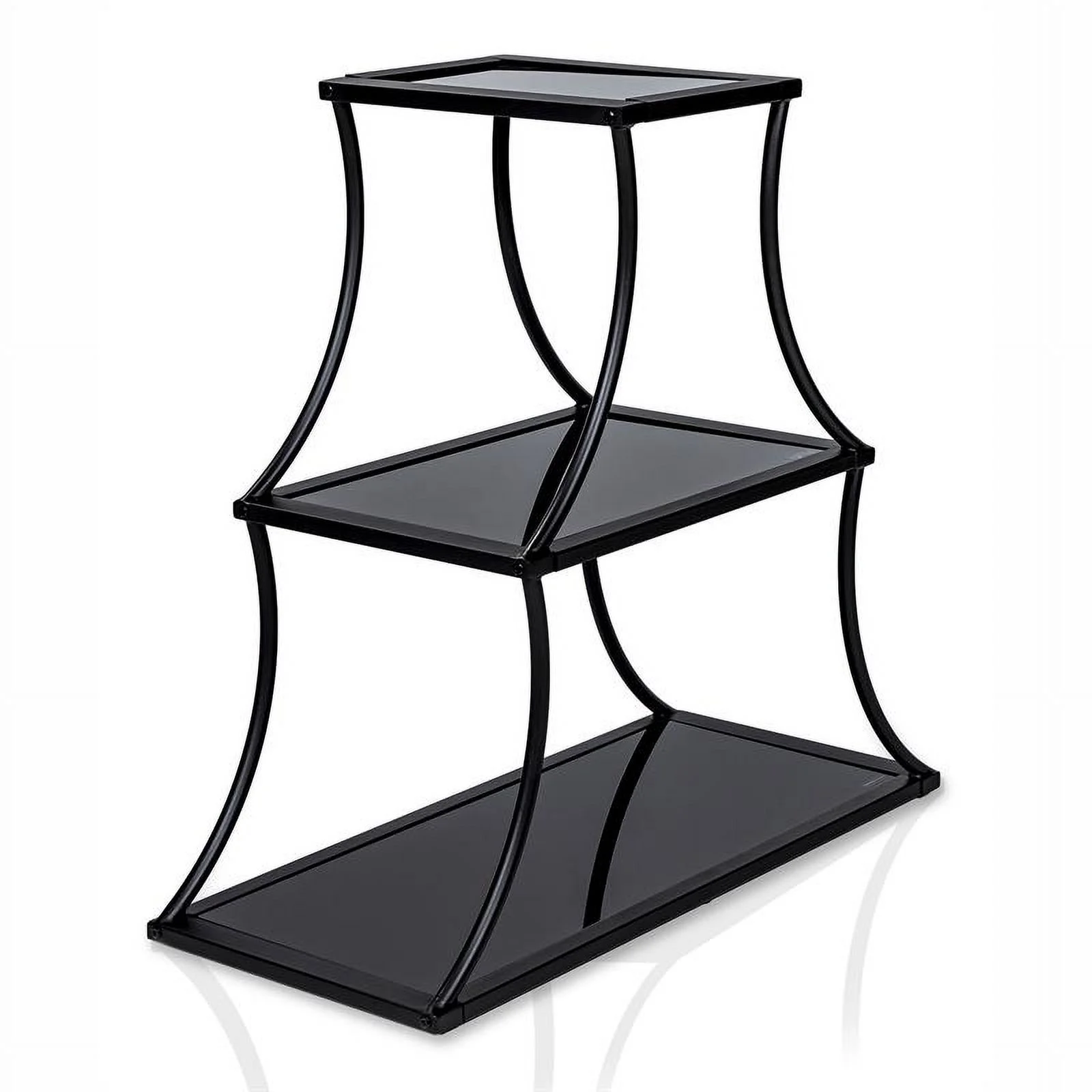 Furniture of America Kladden Industrial Metal 3-Shelf Bookcase in Sand Black