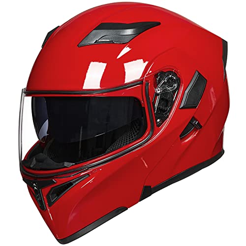 ILM Motorcycle Dual Visor Flip up Modular Full Face Helmet DOT 6 Colors Model 902
