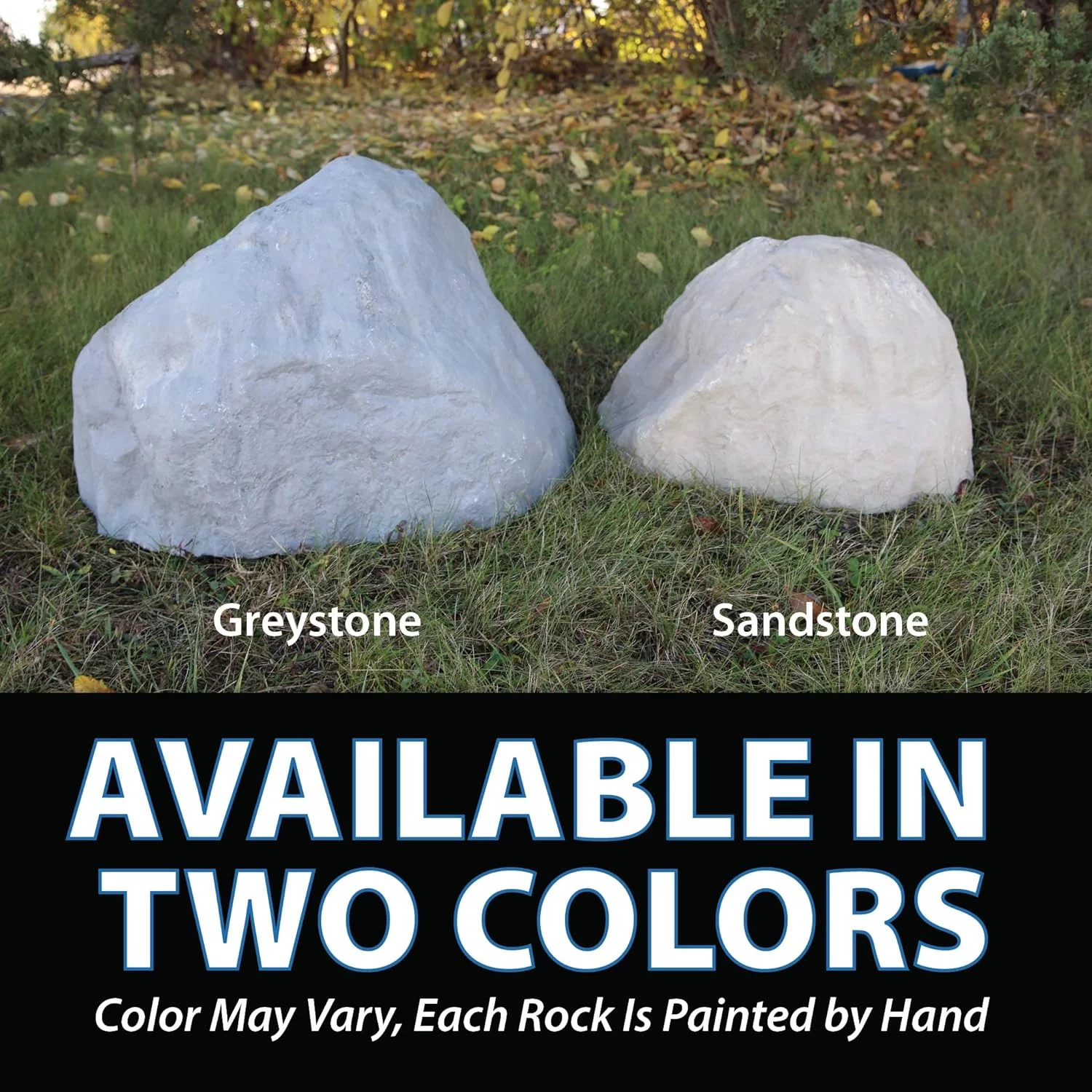 CrystalClear TrueRock Outdoor Faux Rock Cover, Artificial Landscape Boulder Enclosure, Fake Decorative Landscaping Fiberglass Protection Dome, Realistic Natural Texture, Sand Stone, Mini Size