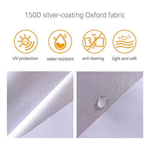 Amazon Basics Silver Weatherproof Car Cover - 150D Oxford, Sedans up to 200
