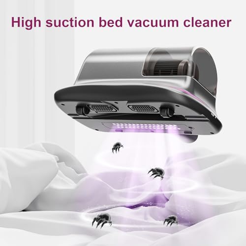Cordless Bed Vacuum Cleaner-6600mAh Wireless Handheld UV Mattress Vacuum Cleaner,Lightweight Two Speeds Cleaner Machine for Bed,Sofas,Pillow