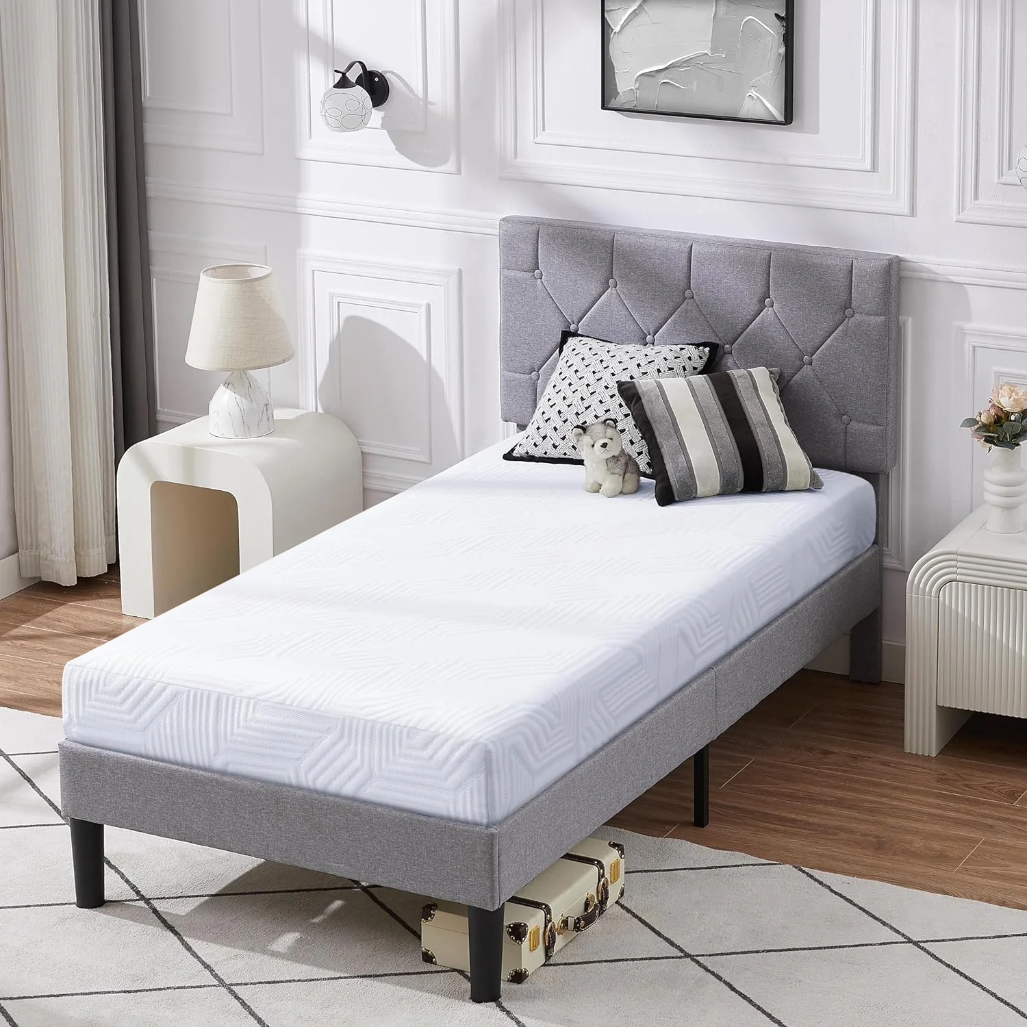 8 Inch Gel Memory Foam Mattress, Twin Size, Medium Firm Feel, Pressure Relief & Cool Sleep Bed in a Box CertiPUR-US Certified